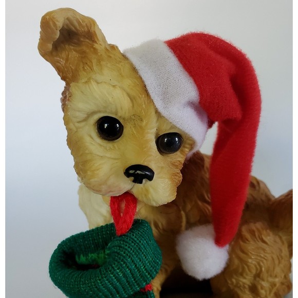 House of Llyod Christmas Around the World Puppy Dog Stocking & Santa Hat Vtg 90s - Picture 2 of 8